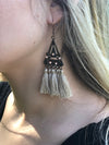 Triangle Shaped Tassel Earrings