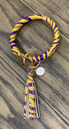 Purple & Gold Keychain Bracelet