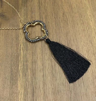 Quarterfoil And Tassel Necklace