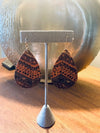 Pattern Printed Cork Teardrop Earrings