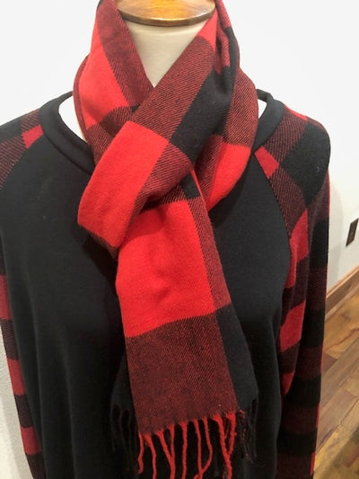 Red And Black Checkered Scarf