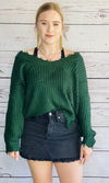 V-Neck Frayed Sweater 4 Colors!!!