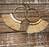 Gold Hoop Tassel Earrings!