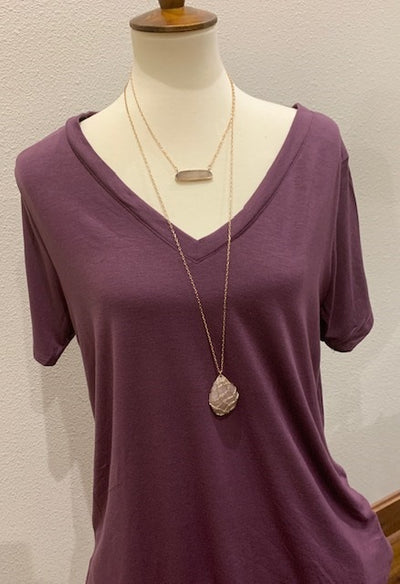 Plus V-Neck Tunic Top In 3 Colors