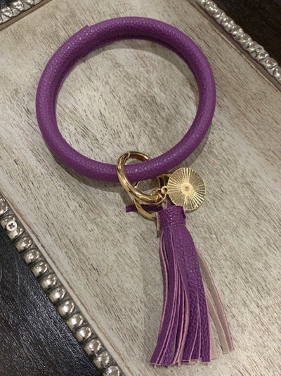 Yellow Key Chain Bracelet With Tassel